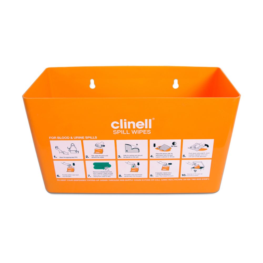 Clinell Orange Spill Wipes Spender