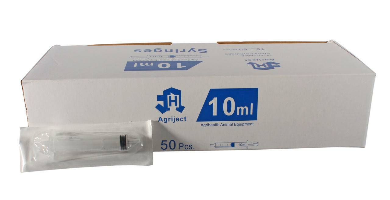 10 ml Agriject-Spritze mit seitlicher Luer-Spitze