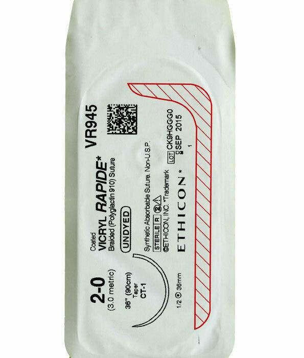 Beschichtetes VICRYL-Rapide-Nahtmaterial: 26 mm, 75 cm, ungefärbt, 2-0 Einzeln