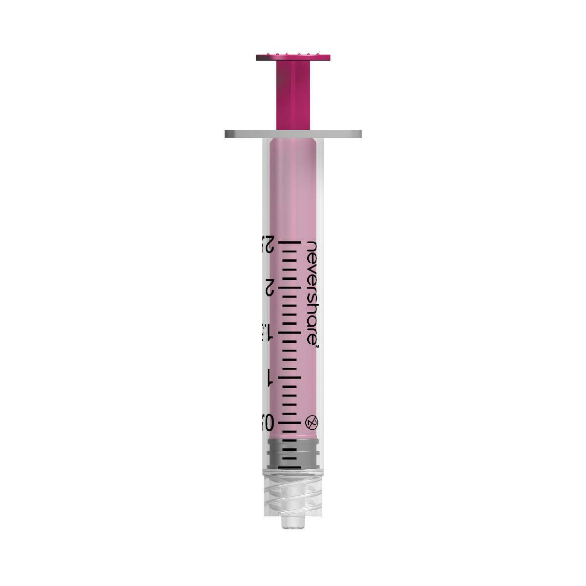 2,5 ml rosa Nevershare Luer-Lock-Spritzen