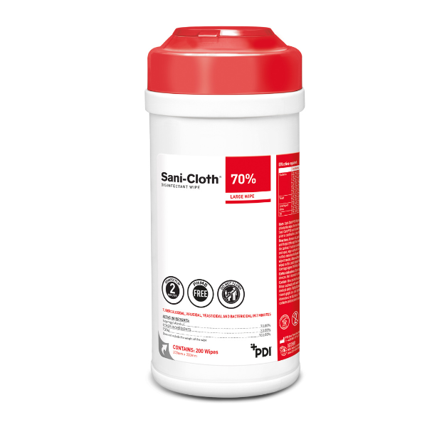 Sani-Cloth Tücher mit 70 % Isopropylalkohol, Tube mit 200 Tüchern