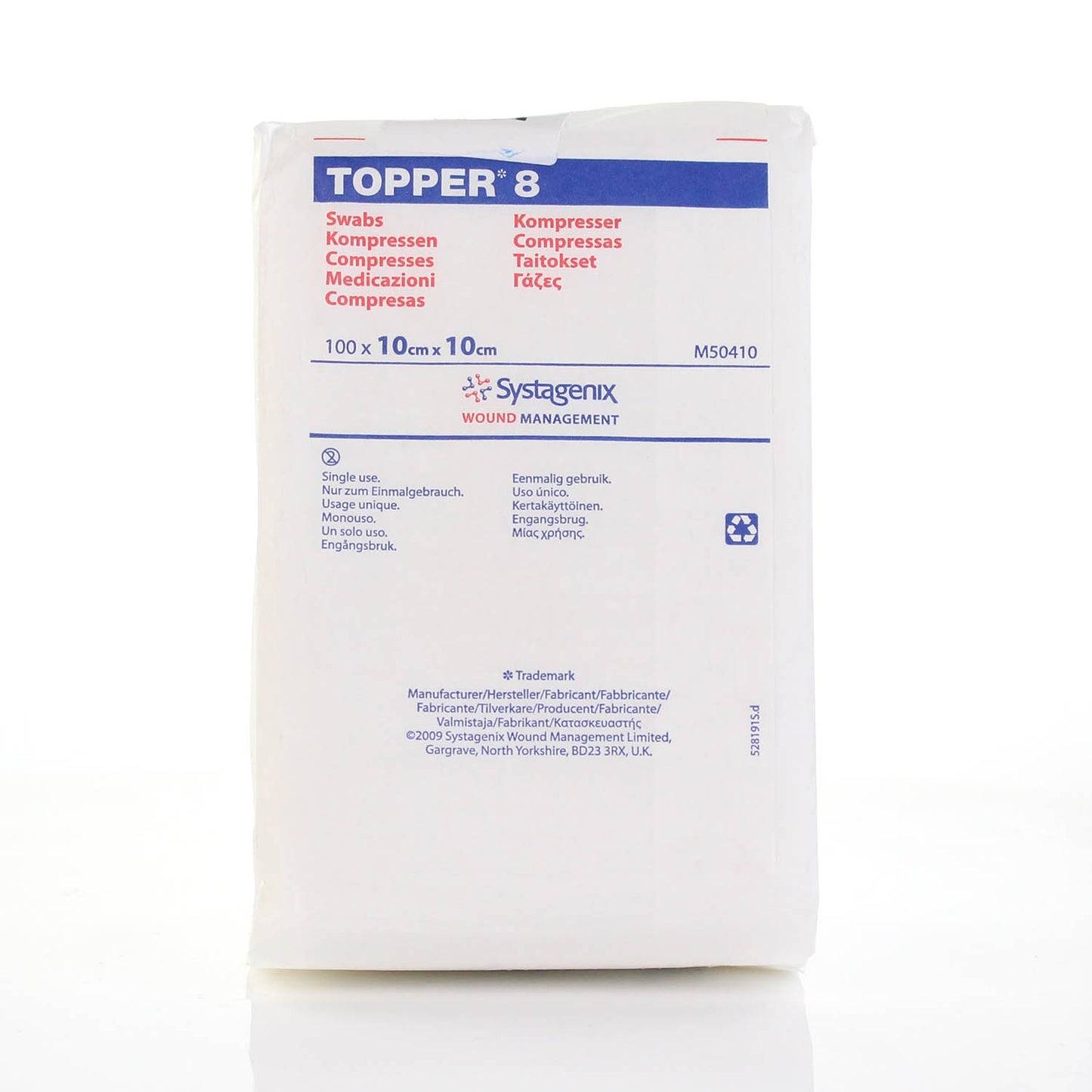 10 cm x 10 cm Topper 8 4-lagige nicht sterile Tupfer 100 Stück J&J