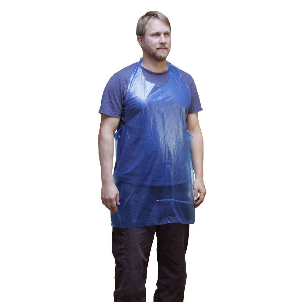 Blaue Premium-Einweg-Flachschürzen, 100 Stück