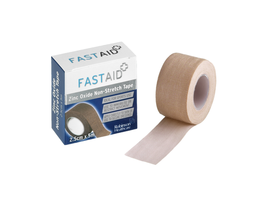 Fast Aid Zinkoxid-Klebeband, nicht dehnbar, 2,5 cm x 5 m