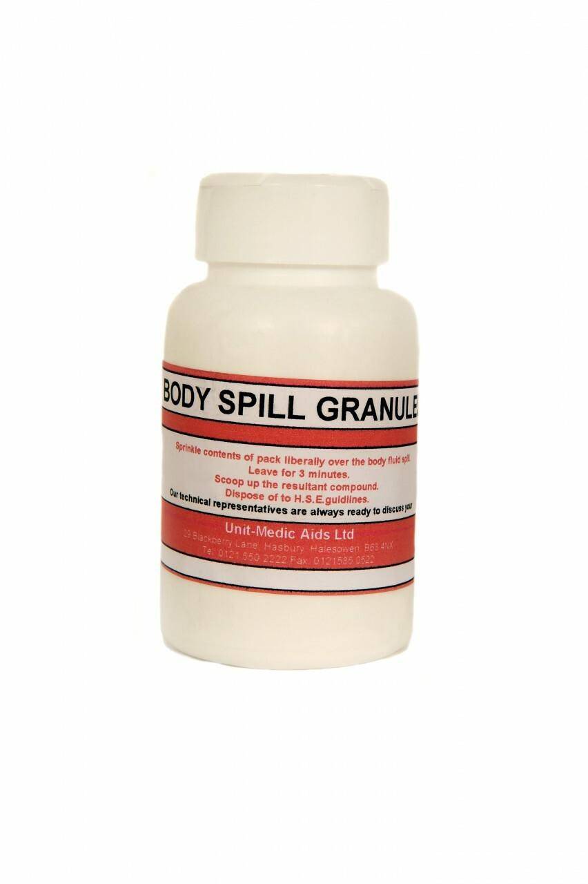 Absorbierendes Granulat für verschüttete Körperflüssigkeiten, 100 g