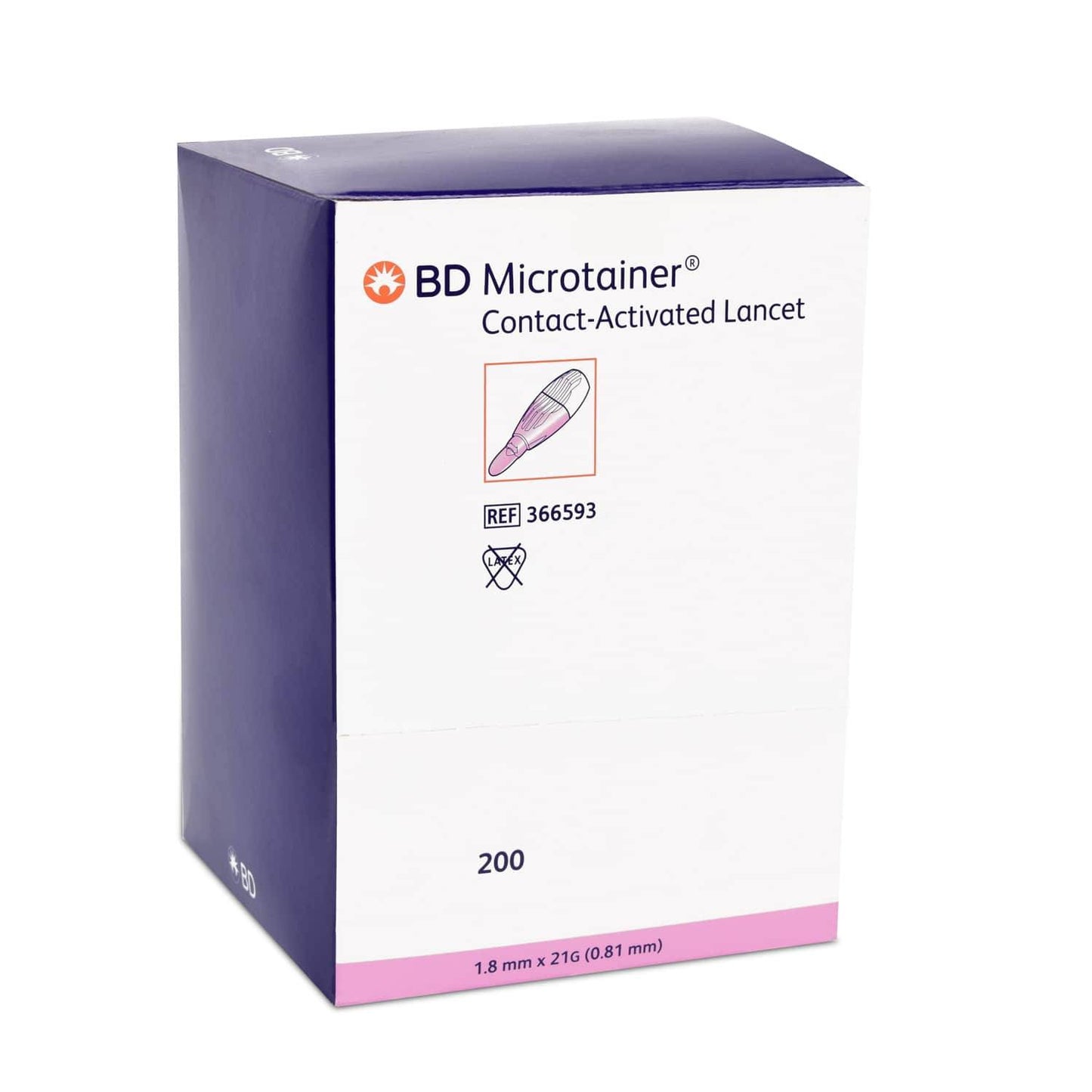 BD Microtainer Contact Activated Lancet Pink Box of 200 - UKMEDI - UK MEDICAL SUPPLIES