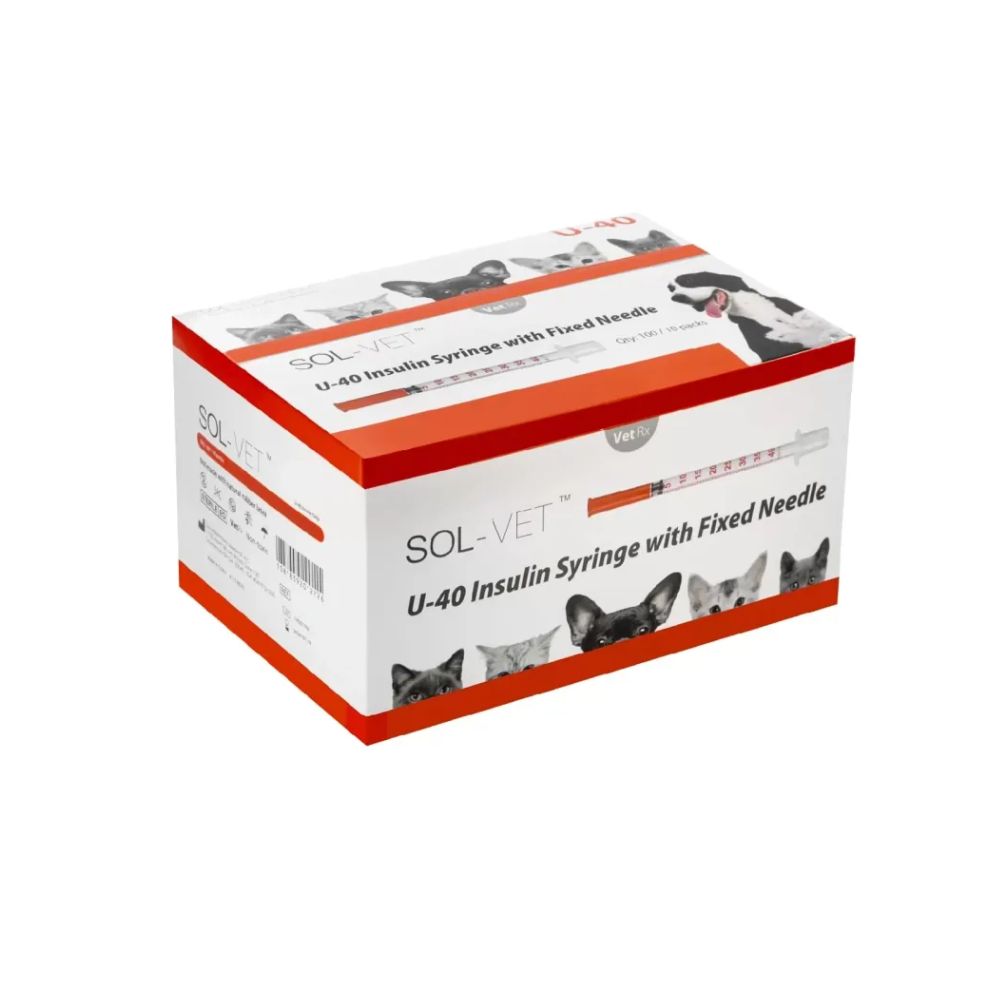 Sol-Vet 1 ml 29 g x 0,5 Zoll U40-Spritze mit fester Nadel