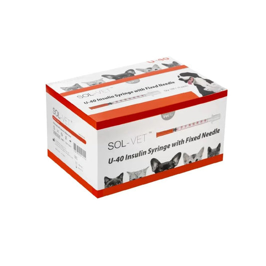 Sol-Vet 1 ml 29 g x 0,5 Zoll U40-Spritze mit fester Nadel