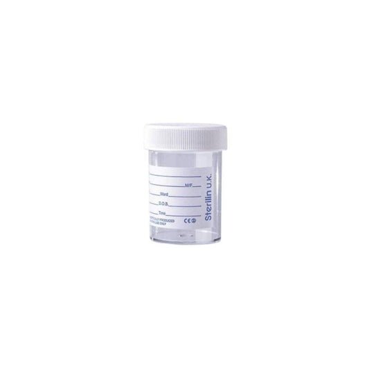 60ml Sterilin Urinflasche mit Etikett