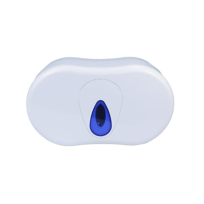 PRO Coreless Twin Micro Jumbo Toilet Roll Dispenser White Plastic