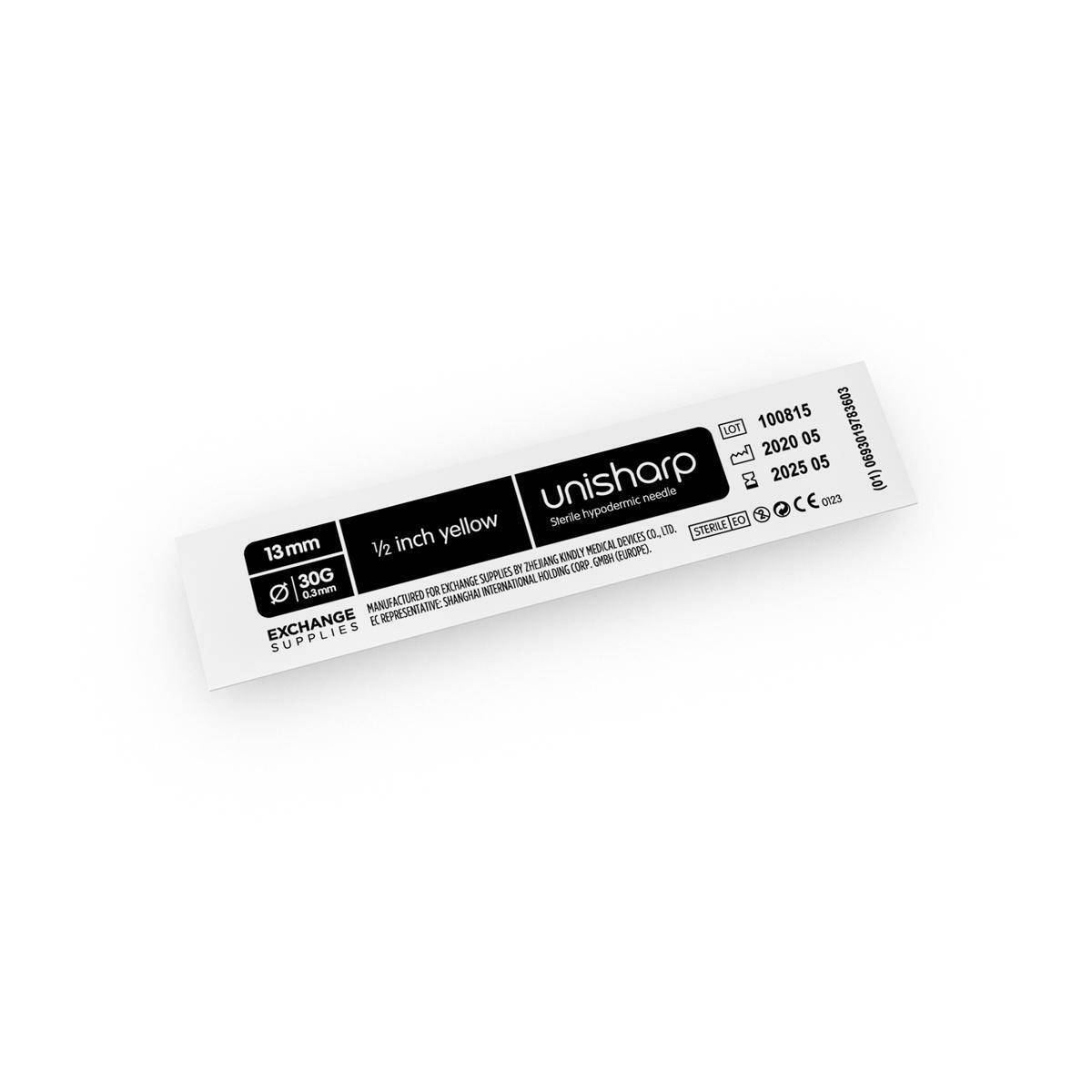 30 g gelbe 0,5 Zoll Unisharp-Nadeln