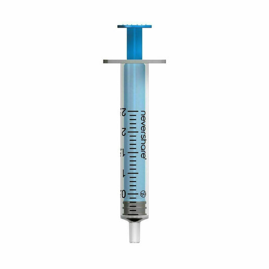 2.5ml Nevershare Blue Luer Slip Syringes 243ls UKMEDI.CO.UK