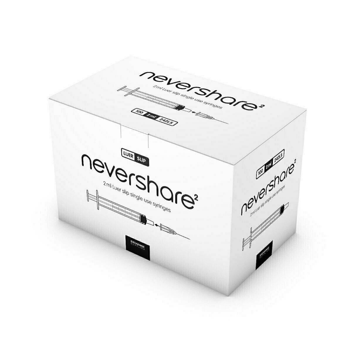 Nevershare 2.5ml Nevershare Yellow Luer Slip Syringes UKMEDI UK Medical Supplies