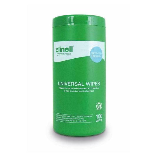 Clinell Universal Sanitising Wipe Tub 100 Wipes CWTUB100 UKMEDI.CO.UK