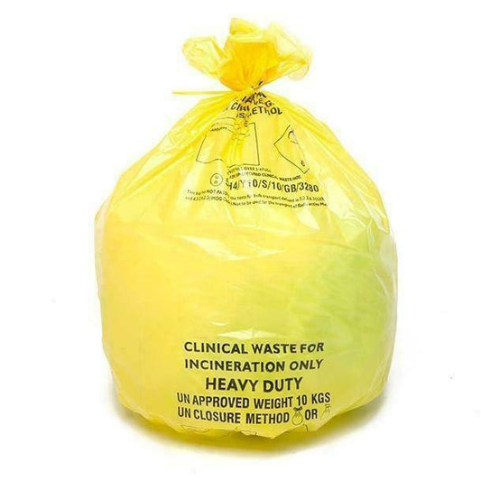 Yellow Heavy Duty Clinical Waste Sacks 90 Litres x 25 - UKMEDI
