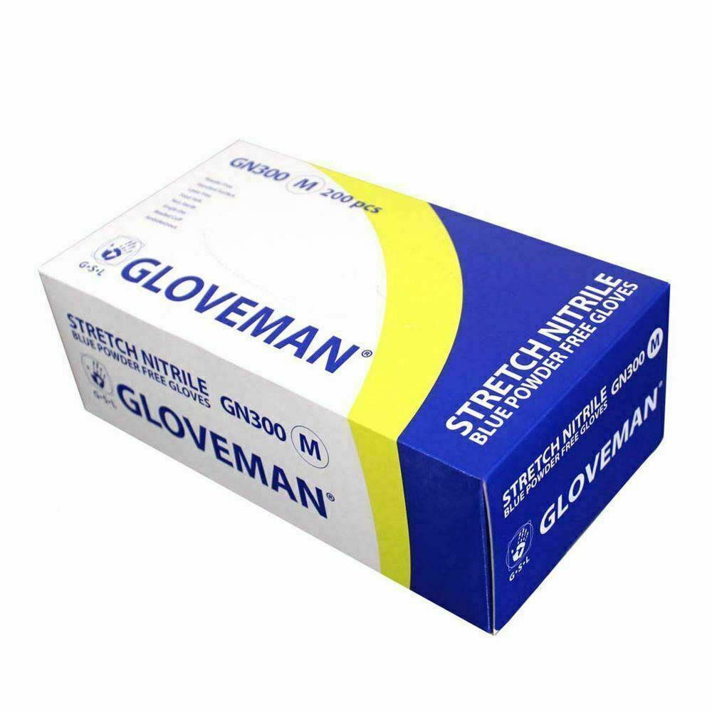 Gloveman Nitril-Handschuhe, puderfrei, blau, Karton 200 – UKMEDI