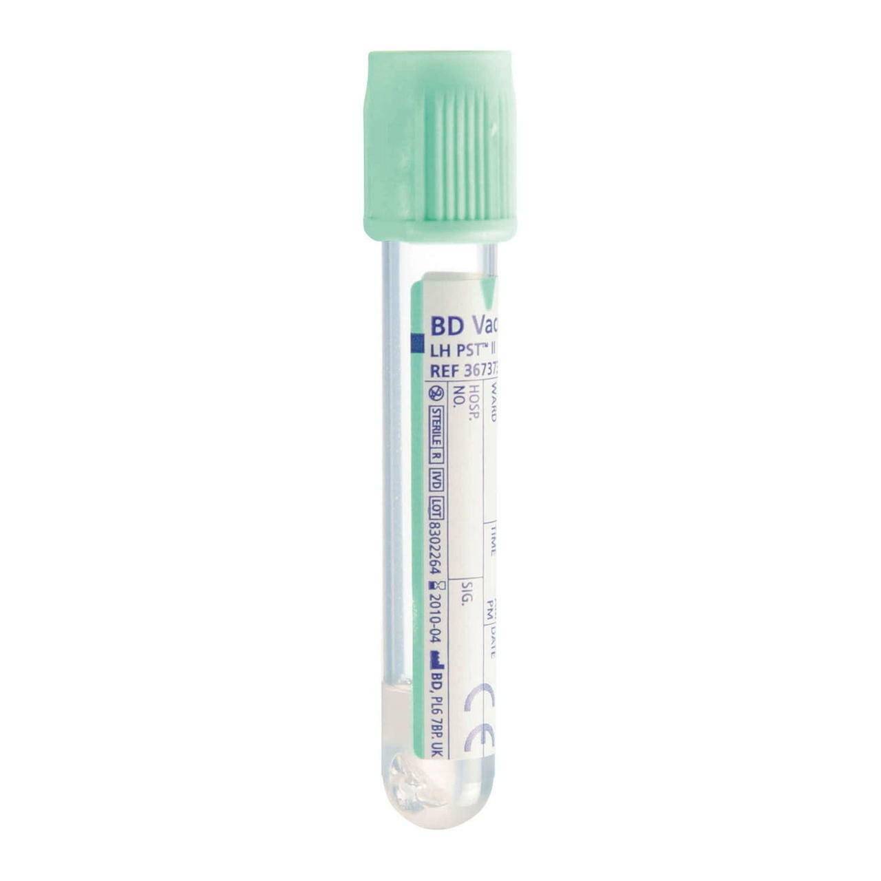 BD Vacutainer PST II Kunststoff-8-ml-Tube mit hellgrünem Hermogard-Verschluss