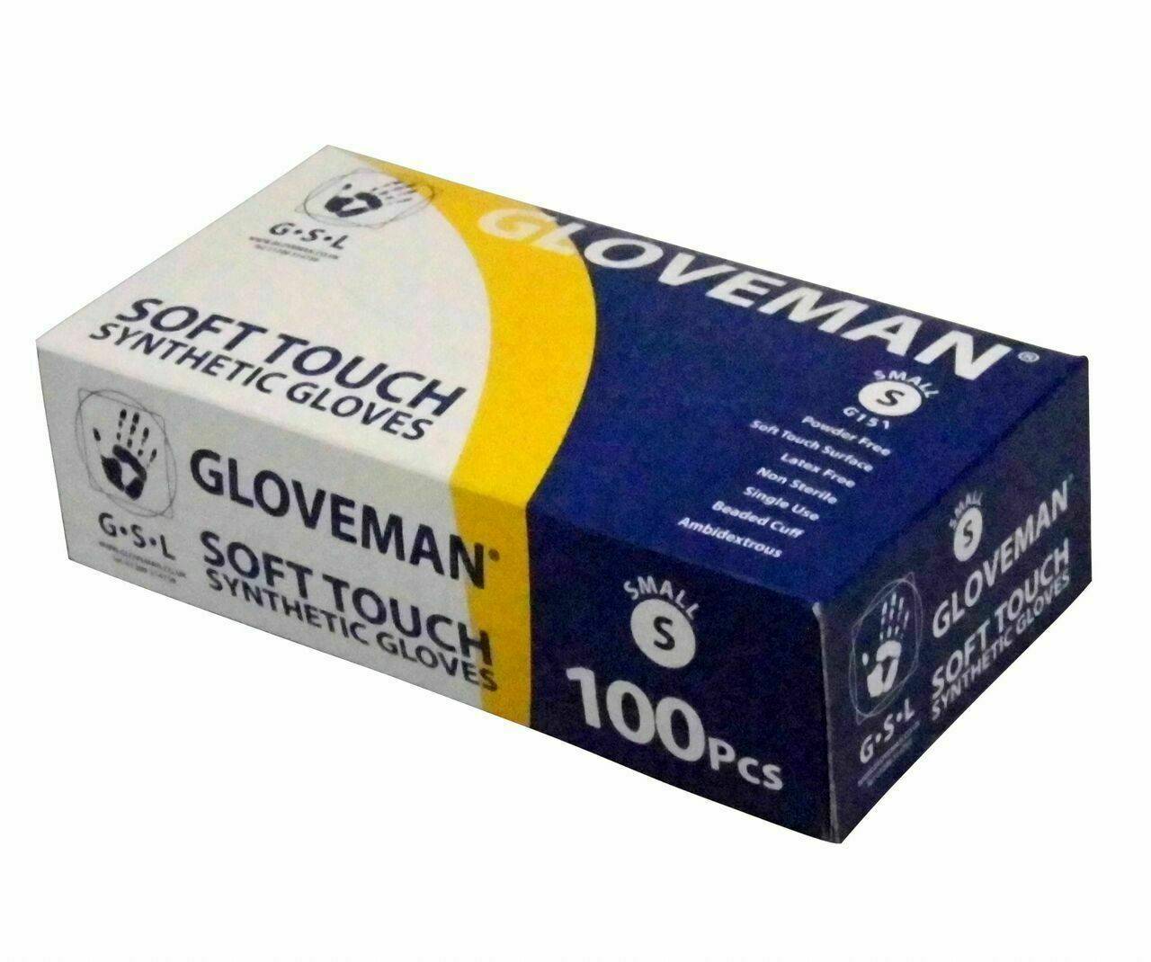 Gloveman Weiße, puderfreie Synthetikhandschuhe