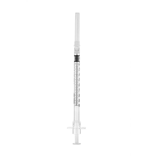 1ml 26g 3/8 inch Sol-Care Safety Syringe with Fixed Needle - UKMEDI