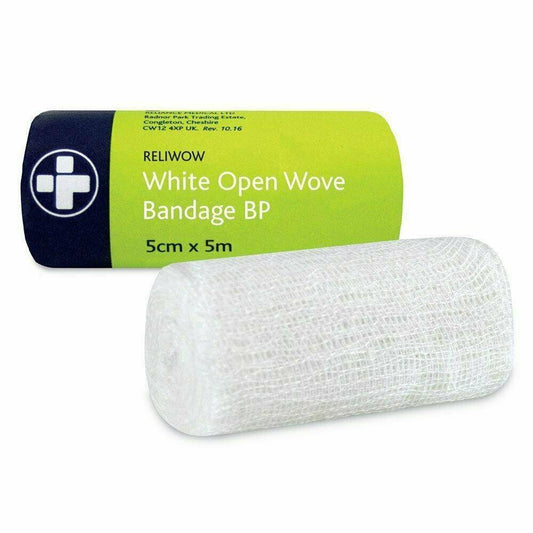 WOW Bandagen 5 cm x 5 m weiß offen gewebt