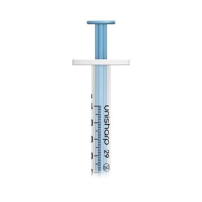 Unisharp 1ml 0.5 inch 29g Blue Unisharp Syringe and Needle u100 UF29B UKMEDI - UK Medical Supplies