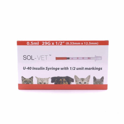 Sol-Vet 0,5 ml 29 g x 0,5 Zoll U40-Spritze mit fester Nadel