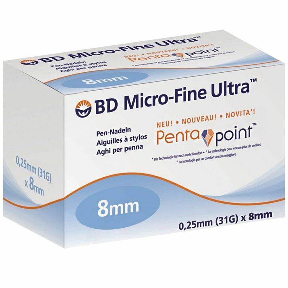 31 g 8 mm BD Mikrofeine Ultra-Pen-Nadeln mit Penta-Spitze