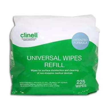 Clinell Universal Wipes, Wanne mit 225 Nachfüllpackungen