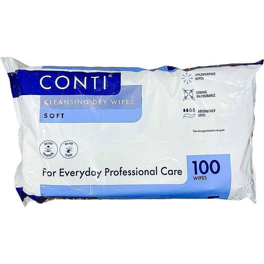 30 x 36 cm große, trockene Conti Supersoft-Reinigungstücher für Patienten