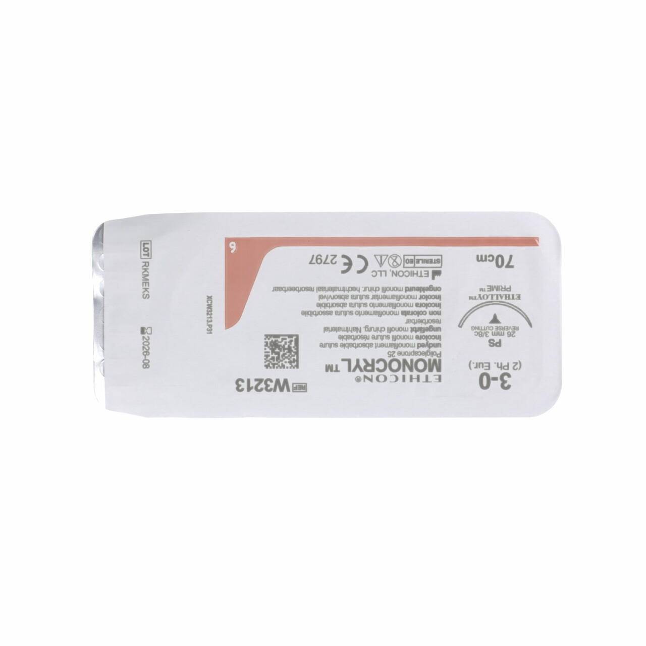 Monocryl Suture 26mm 70cm 3-0 Undyed W3213 UKMEDI.CO.UK