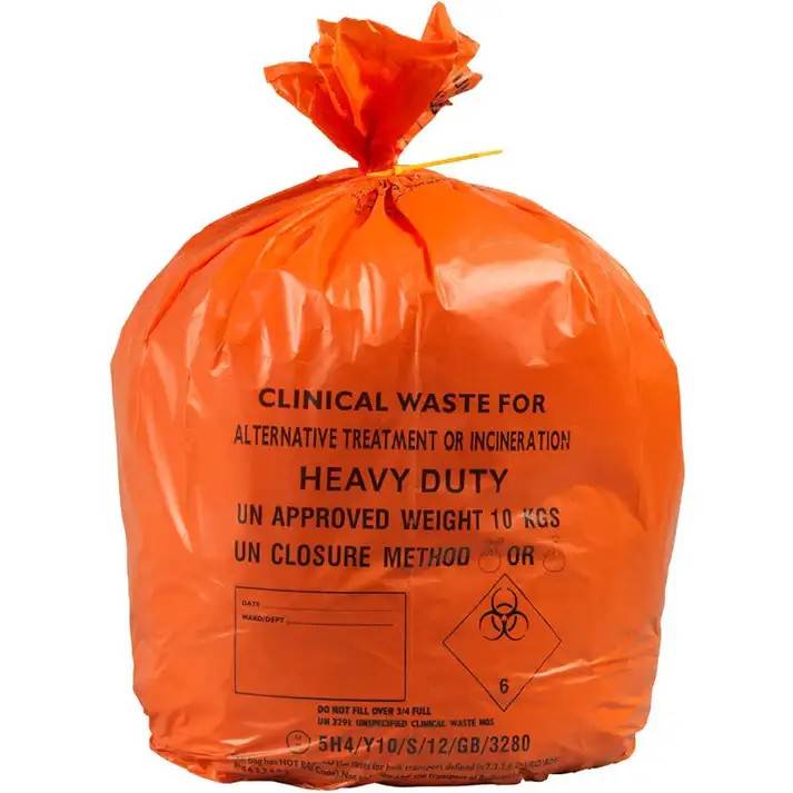 28 x 38 Zoll orange Duty-Klinikabfallbeutel, 90-Liter-Rolle mit 25 Stück