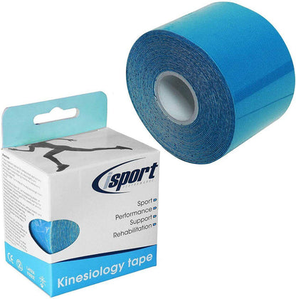 Blaues Kinesiologie-Tape 5 cm x 5 m isport Performance