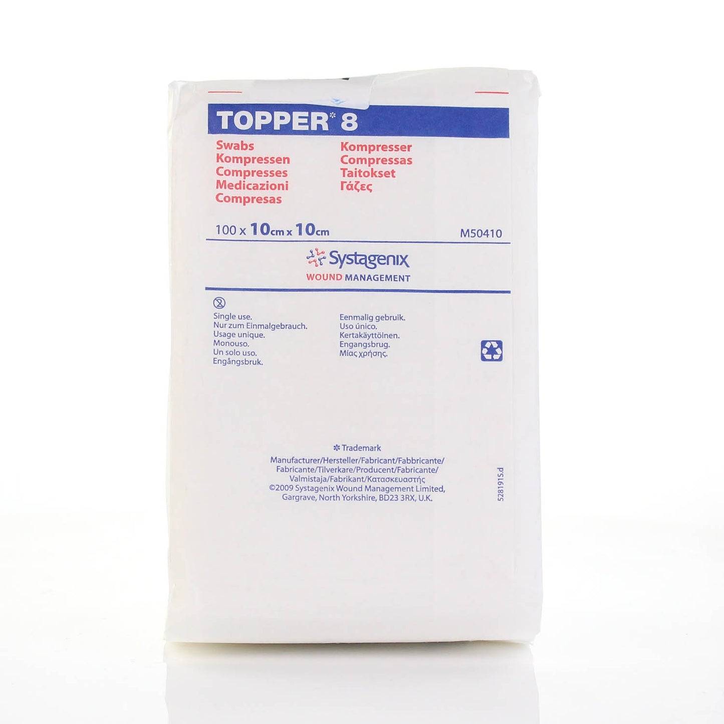 10 cm x 10 cm Topper 8 4-lagige nicht sterile Tupfer 100 Stück J&J