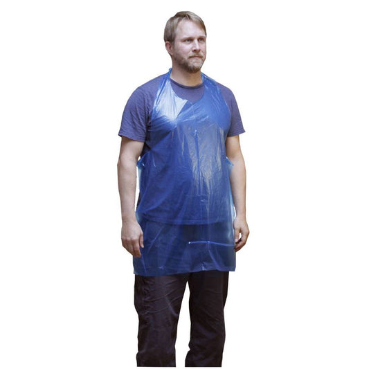 Blaue Premium-Einwegschürzen auf einer Rolle, 200 Stück