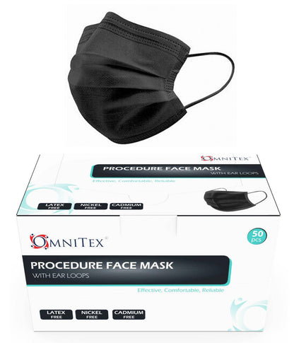 Chirurgische Gesichtsmaske Typ IIR x 50 (Schwarz)