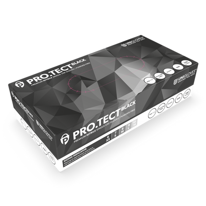 PRO.TECT Schwarze Nitrilhandschuhe, 100er-Box