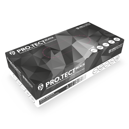 PRO.TECT Schwarze Nitrilhandschuhe, 100er-Box