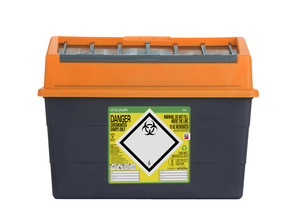 24 Liter Sharpsafe Orange Abfallbehälter