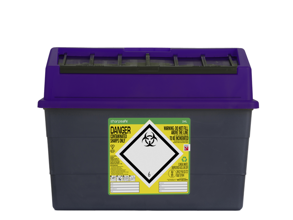 24 Liter Sharpsafe Lila Abfallbehälter