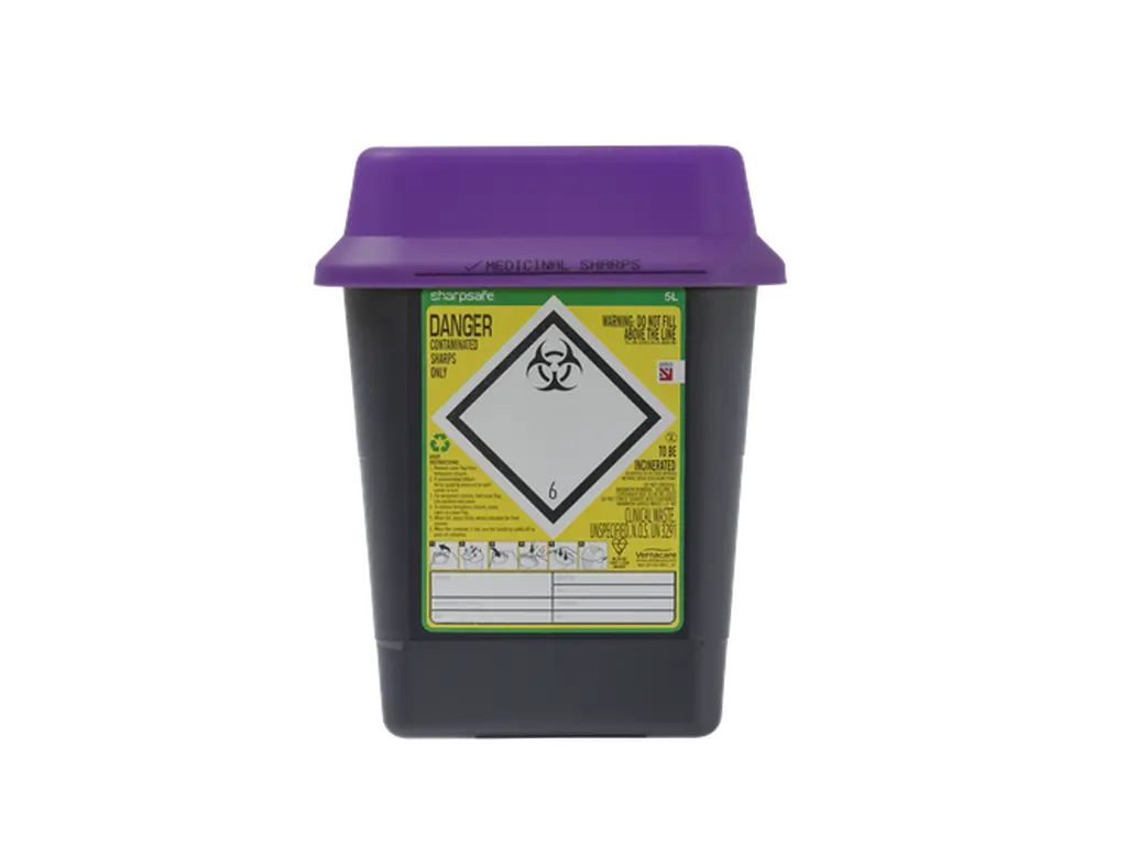 5-Liter Sharpsafe Lila Nadelbehälter