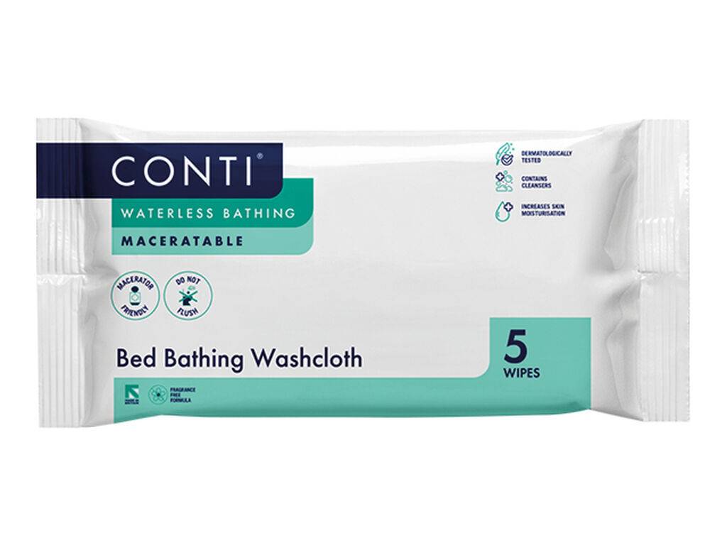 Conti Mazerierbarer Waschlappen für Bett und Baden, parfümfrei, 5 Tücher