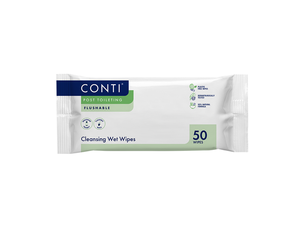 Conti Post Toileting Große Feuchttücher, parfümfrei, 50 Tücher