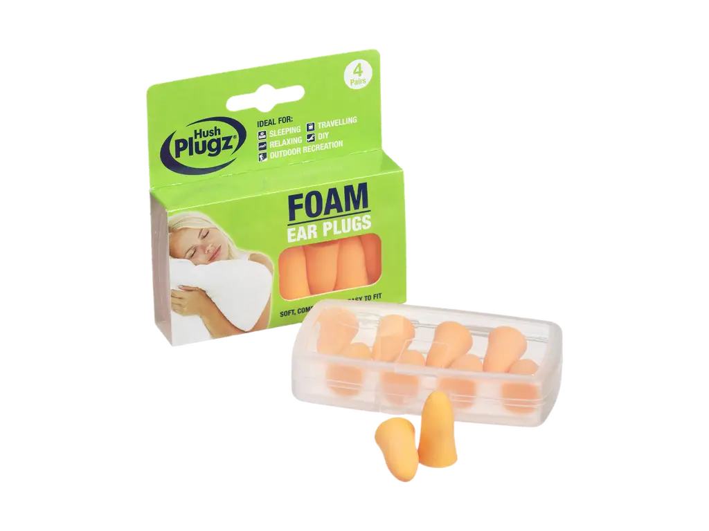 4-Paar Hush Plugz Schaumstoff-Ohrstöpsel