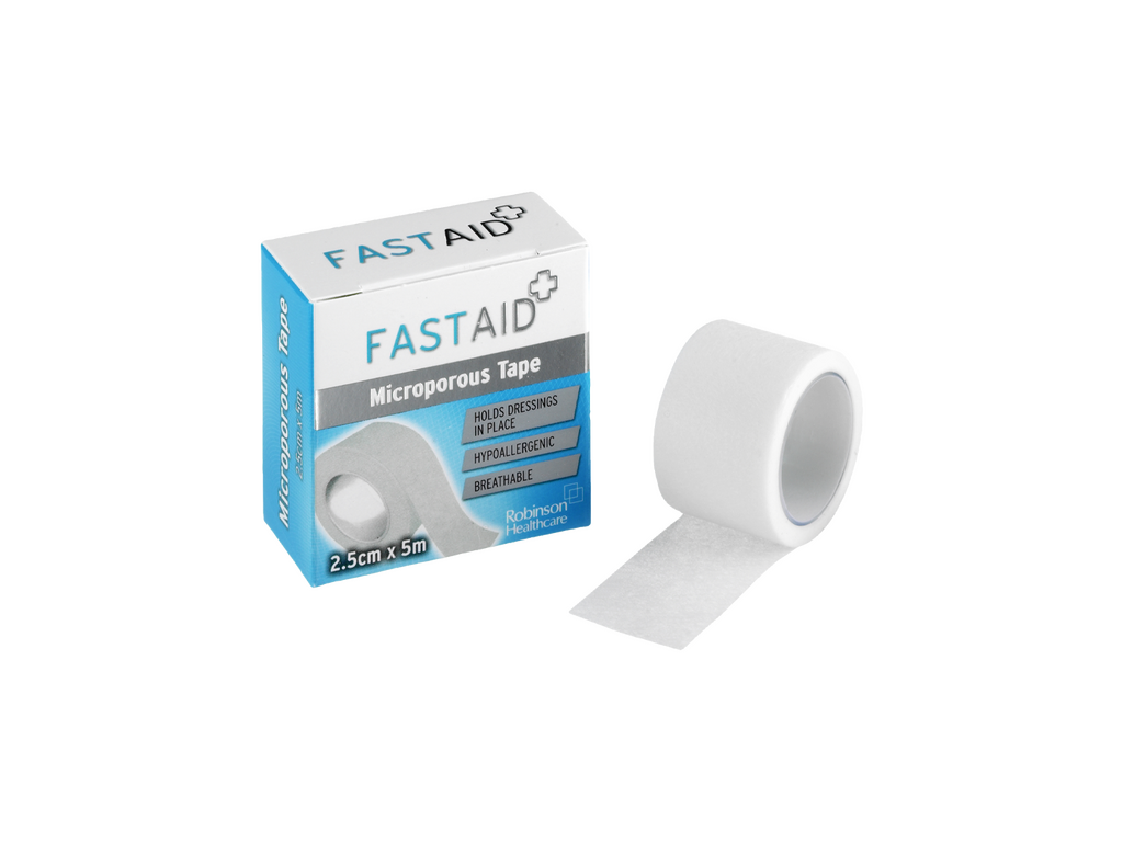 2,5 cm x 10 m Fast Aid Mikroporöses Klebeband