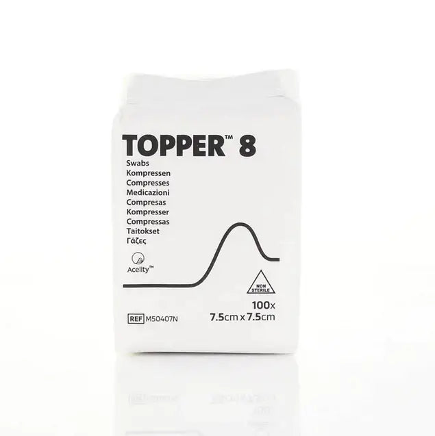 7,5 cm x 7,5 cm Topper 8 4-lagige, nicht sterile Tupfer, Packung mit 100 Stück J&J