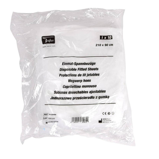 210 cm x 90 cm Einweg-Spannbettlaken Packung mit 10