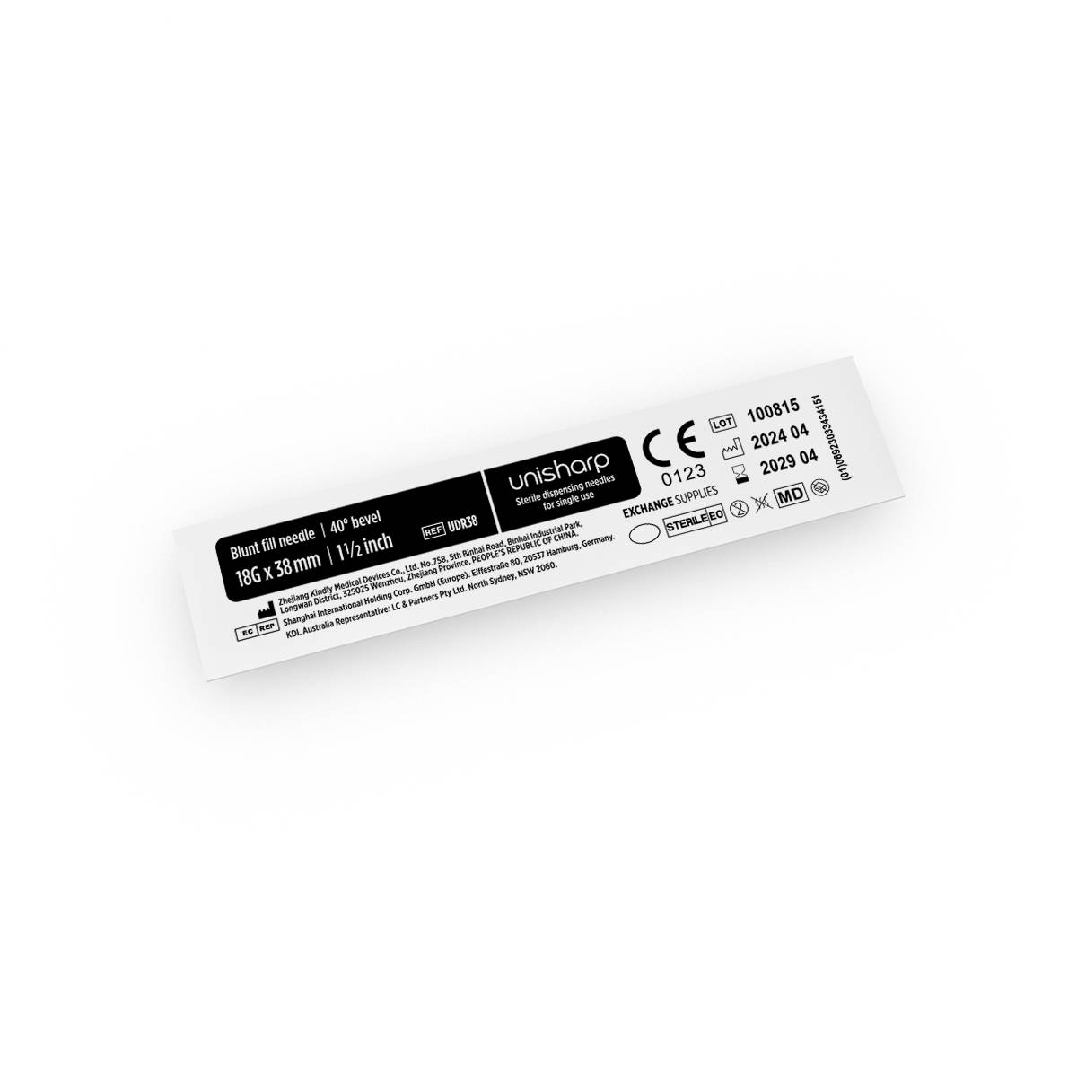 Unisharp 18G Rote Stumpfe Nadel