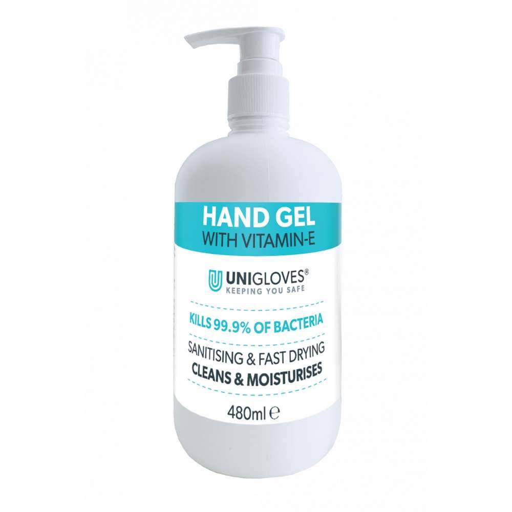 Unigloves - Unigloves Hand Gel with Vitamin-E 480ml - HG480 UKMEDI.CO.UK UK Medical Supplies