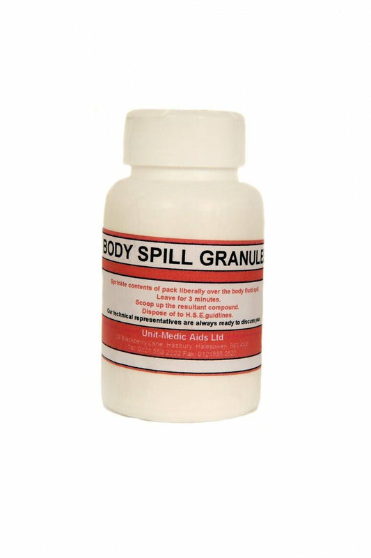 Body Fluid Spill Absorbent Granules 100g QI0401 UKMEDI.CO.UK