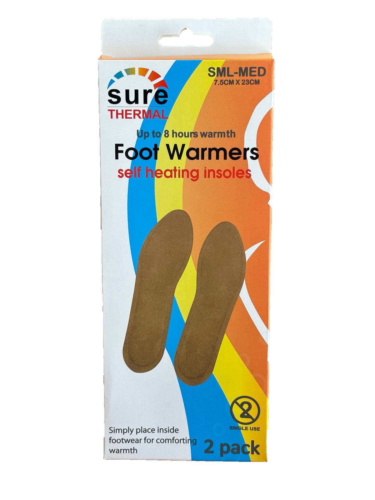 Sure Thermal Fußwärmer 2er Pack Sml / Med